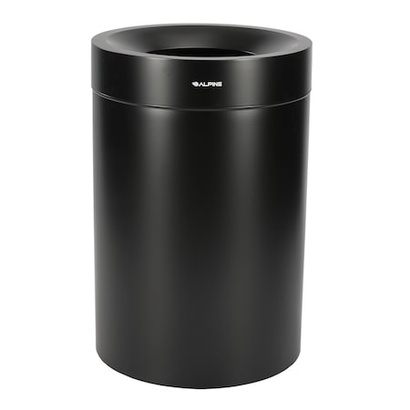 Alpine Industries 50 Gallon Stainless Steel Trash Can Black ALP475-50-BLK